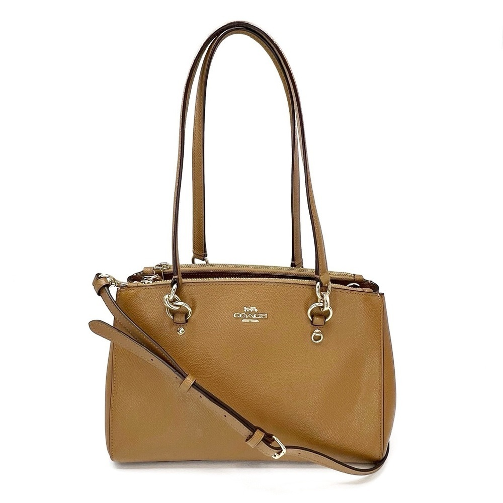 Coach Etta Carryall Bag Saddle Brown Leather Crossbody Handbag EUC